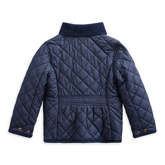 Polo Ralph Lauren Girls Quilted Hooded Jacket – Navy Blue, Size 6 - Picture 3 of 7